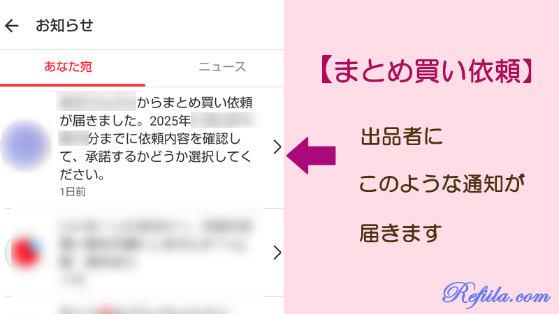 メルカリまとめ買い購入されないイメージ1